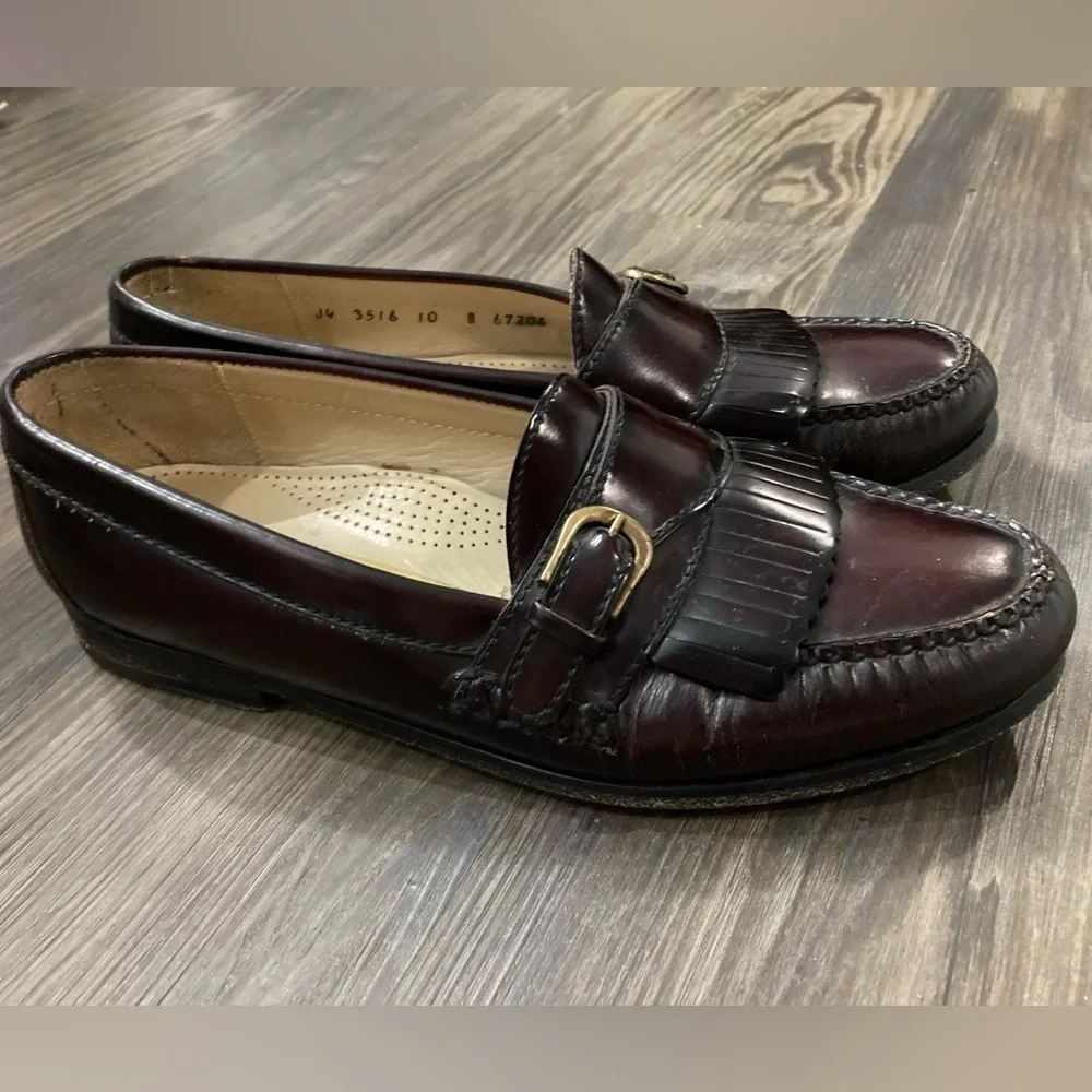 Cole Haan Vintage Men’s Burgandy Pinch Buckle Slip On Loafer Size‎ 10